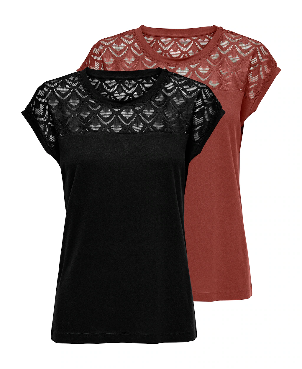 ONLY Kurzarmshirt "ONLNICOLE LIFE S/S MIX TOP 2 PACK CS JRS", (Packung, 2 t günstig online kaufen