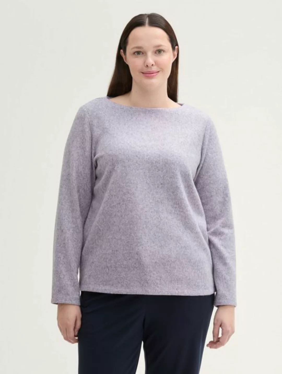 TOM TAILOR PLUS Sweatshirt Plus Size - Sweatshirt mit Knopfdetails günstig online kaufen