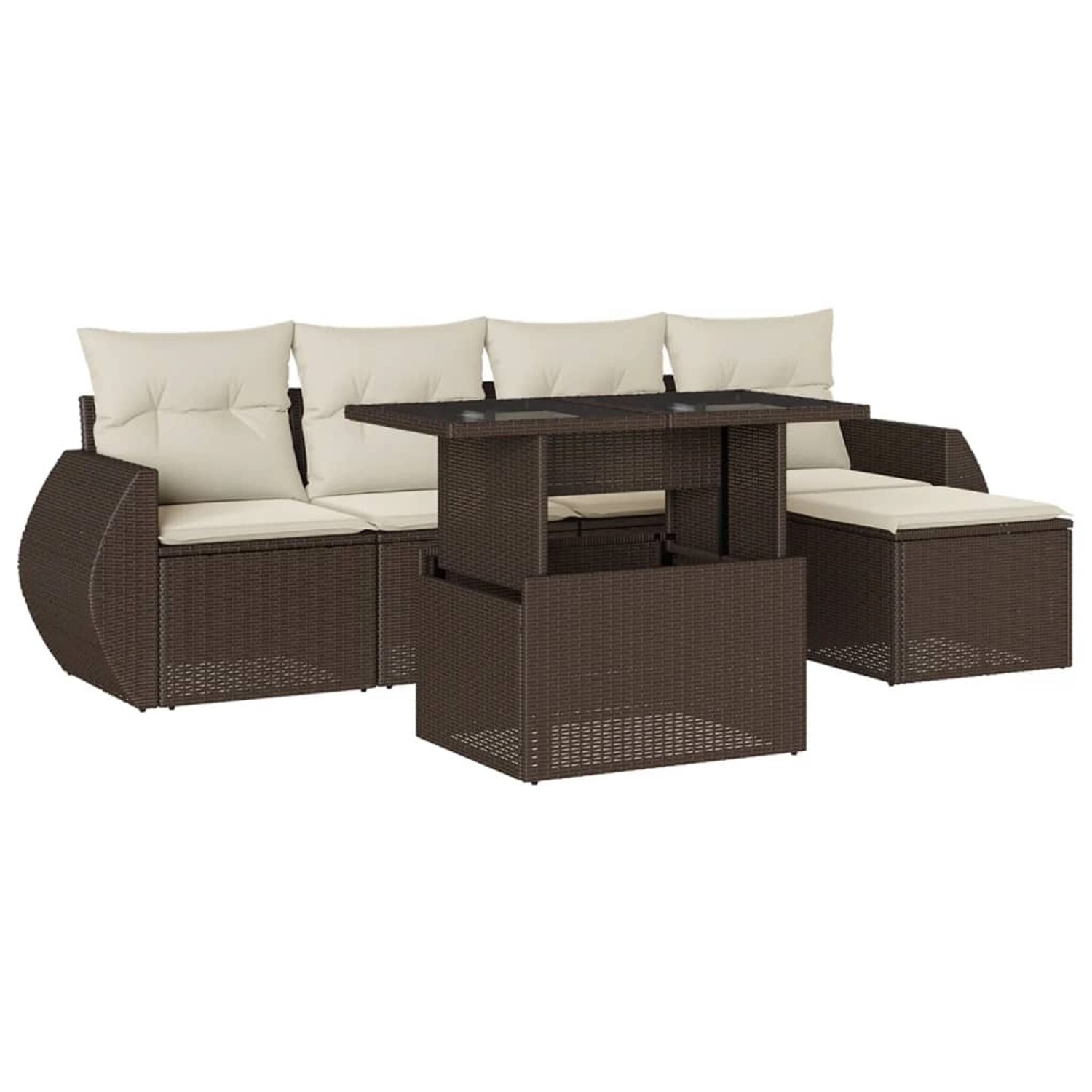 vidaXL 6-Tlg Garten-Sofagarnitur mit Kissen Braun Poly Rattan 3268503 günstig online kaufen