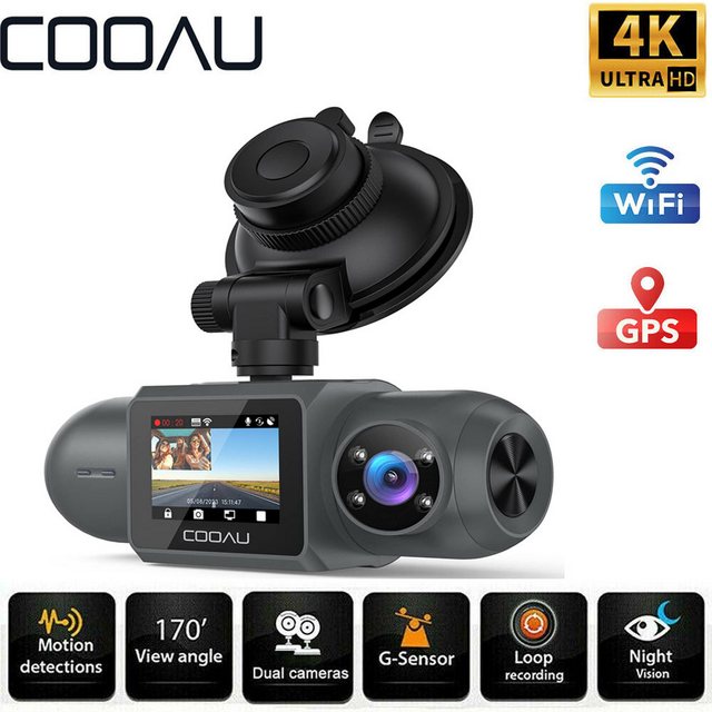 COOAU Dashcam Auto Vorne Hinten 4k/1080P WiFi GPS Dual Dash Cam mit SD Kart günstig online kaufen