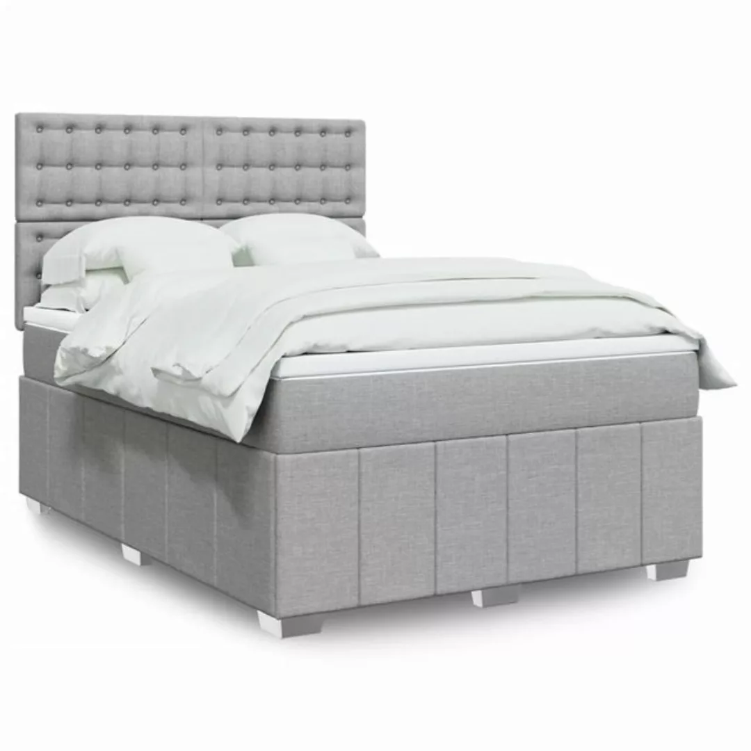 vidaXL Boxspringbett, Boxspringbett mit Matratze Dunkelgrau 160x200 cm Stof günstig online kaufen