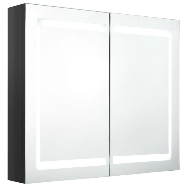 vidaXL Spiegelschrank LED Bad Spiegelschrank Glänzendes Schwarz 80x12x68 cm günstig online kaufen