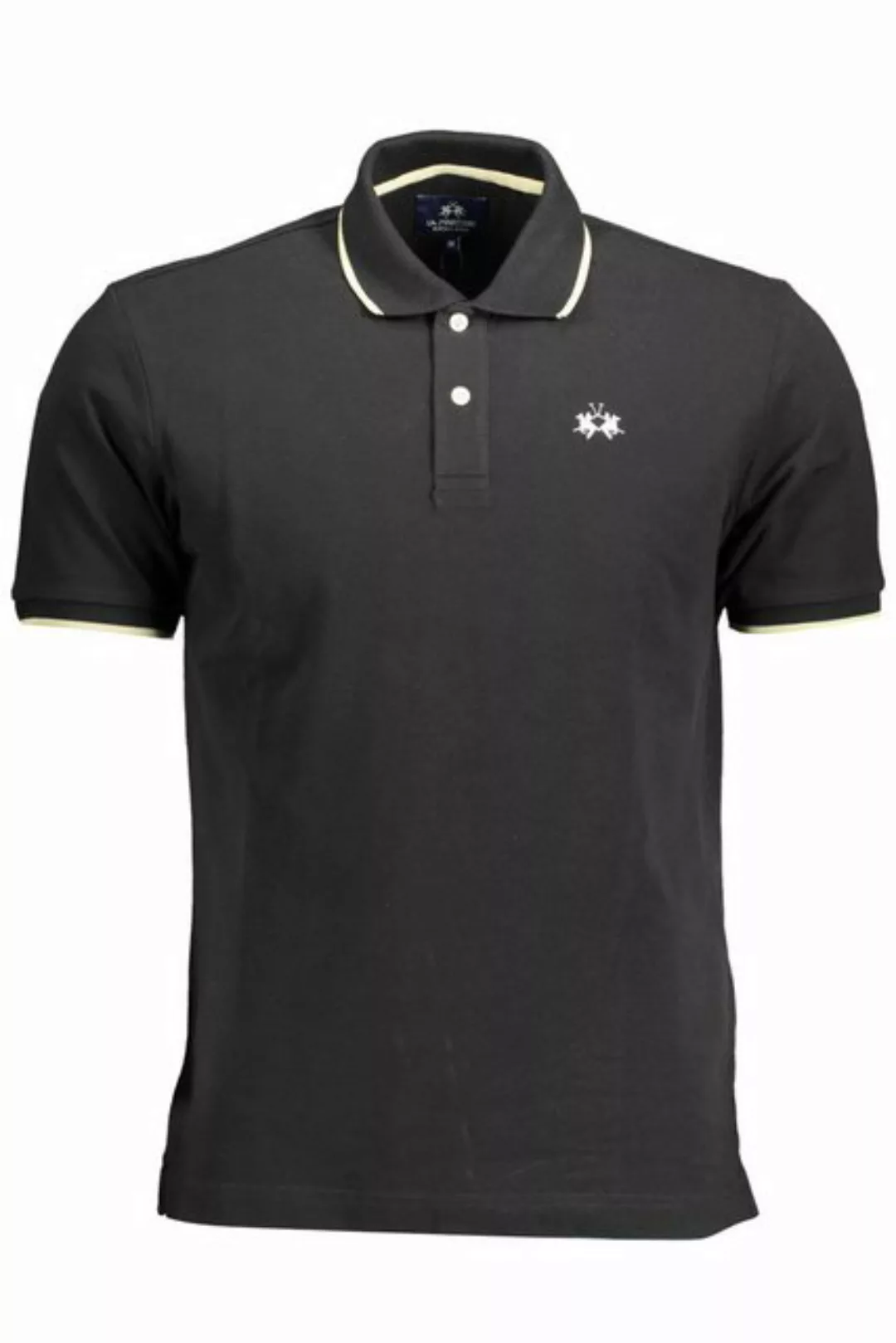 La Martina Poloshirt Herren Kurzarm-Polo Schwarz - Regular Fit günstig online kaufen