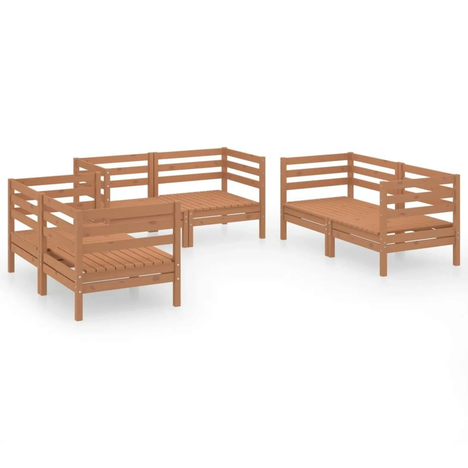 6-tlg. Garten-lounge-set Honigbraun Massivholz Kiefer günstig online kaufen