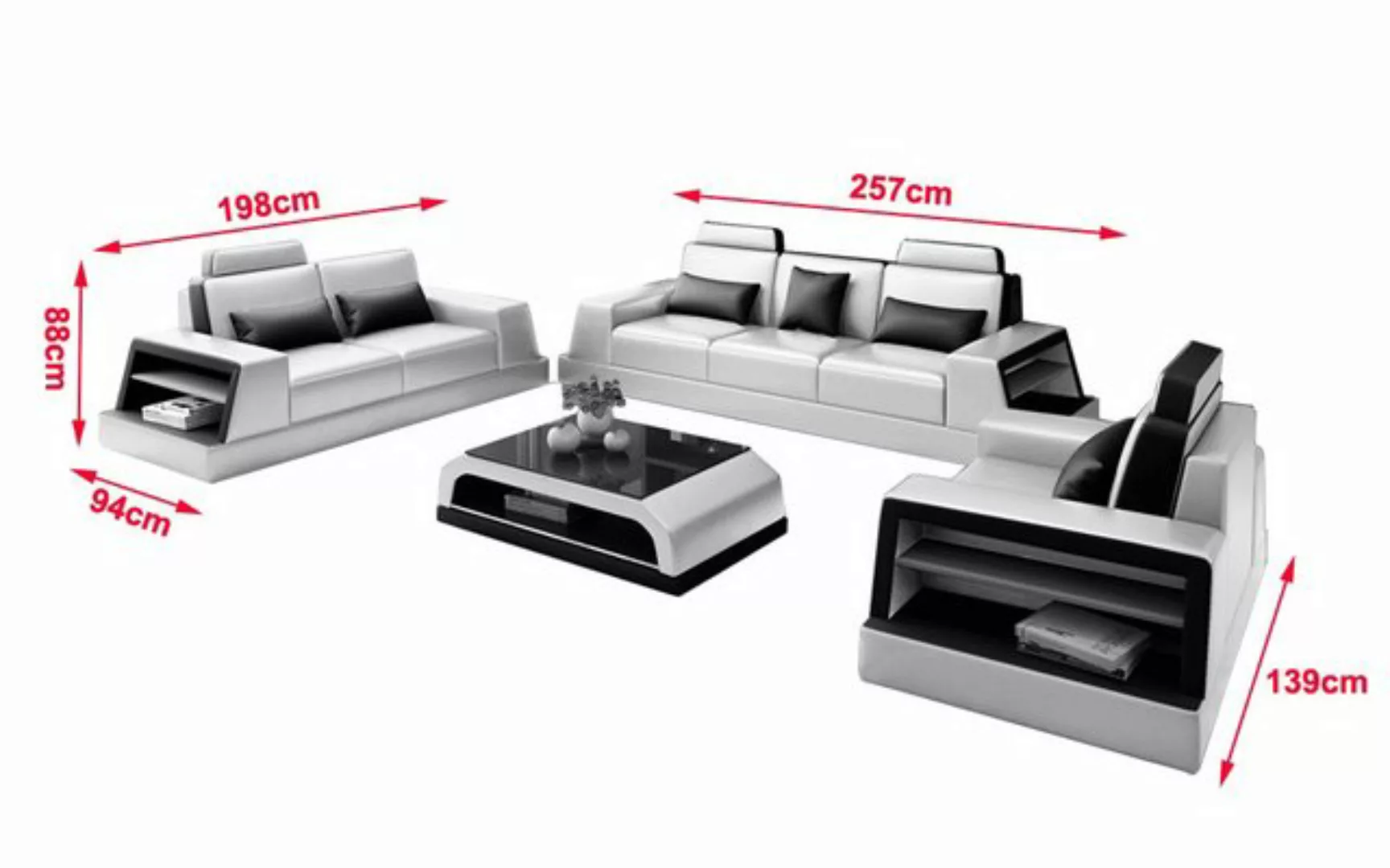 JVmoebel Sofa Sofa Couch Polster 3 Sitzer Leder Sofas Couchen Sitz, Made in günstig online kaufen