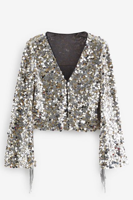 Next Blusenkimono Kimono-Jacke mit Pailletten und Fransen (1-tlg) günstig online kaufen