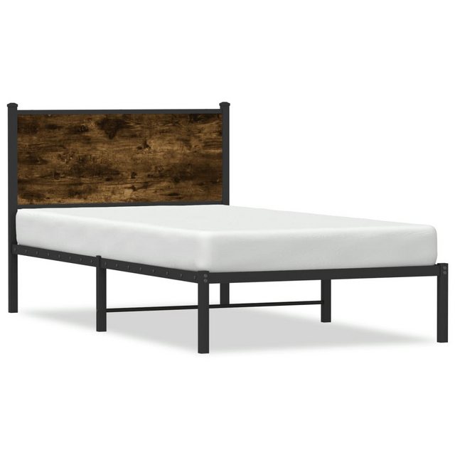 vidaXL Bett Metallbett ohne Matratze Räuchereiche 100x190 cm günstig online kaufen