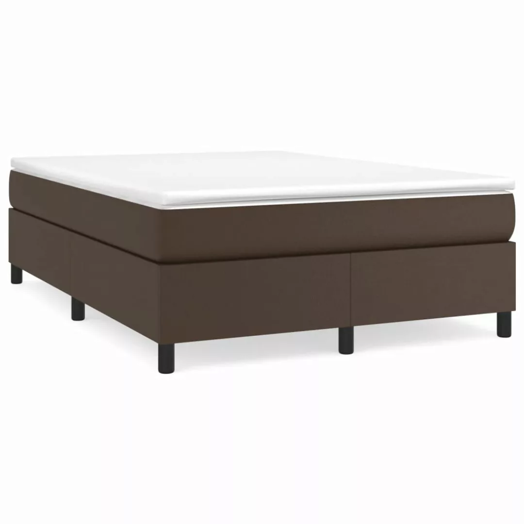 Vidaxl Boxspringbett Mit Matratze Braun 140x200 Cm Kunstleder günstig online kaufen