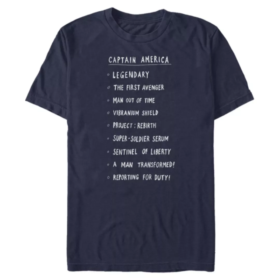 Marvel - Avengers - Captain America Cap List - Männer T-Shirt günstig online kaufen