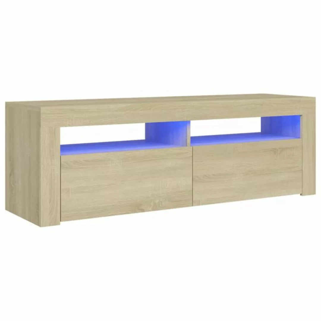 vidaXL TV-Schrank TV-Schrank mit LED Leuchten Sonoma Eiche 120x35x40 cm Low günstig online kaufen