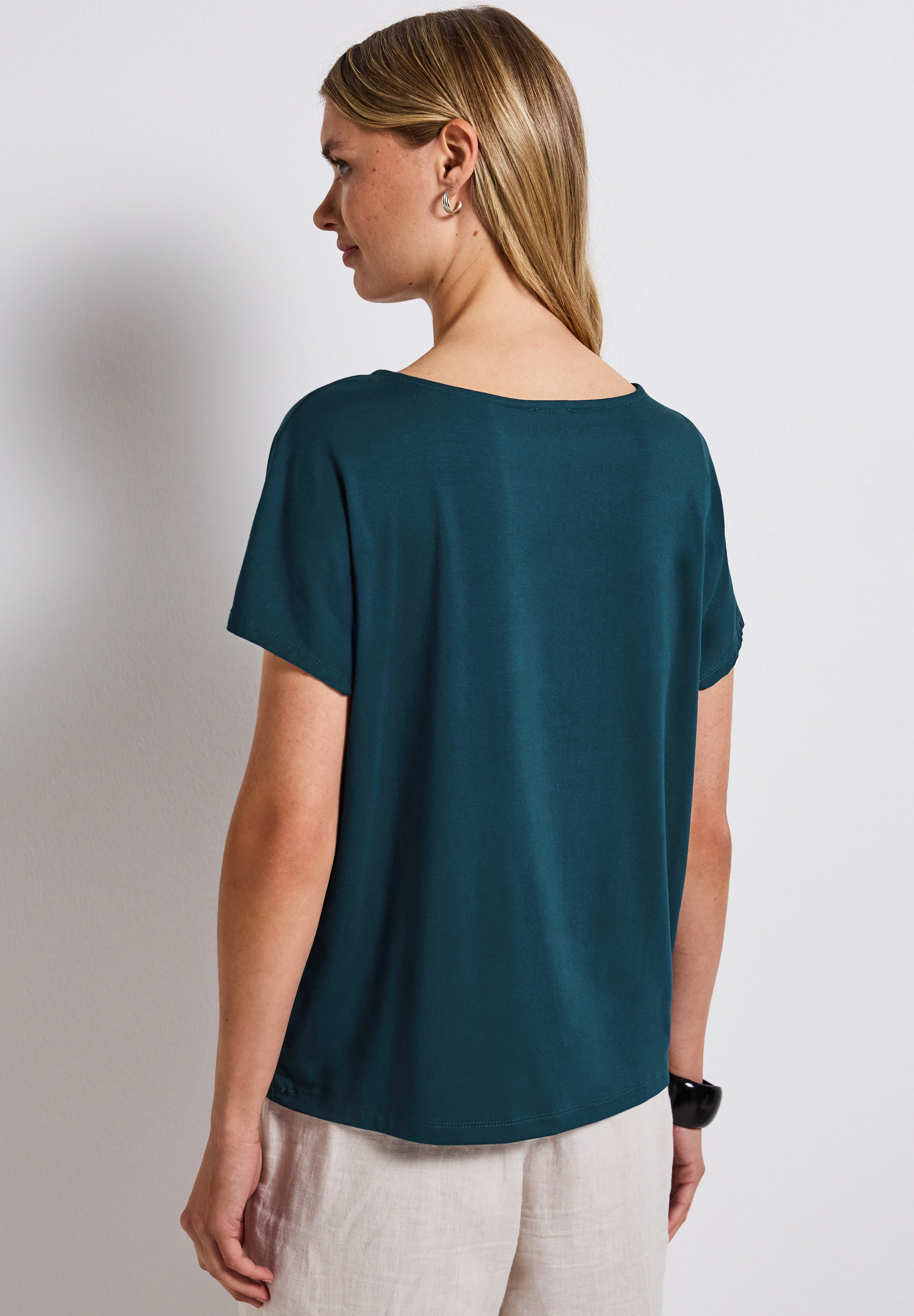 STREET ONE T-Shirt, mit Materialmix günstig online kaufen