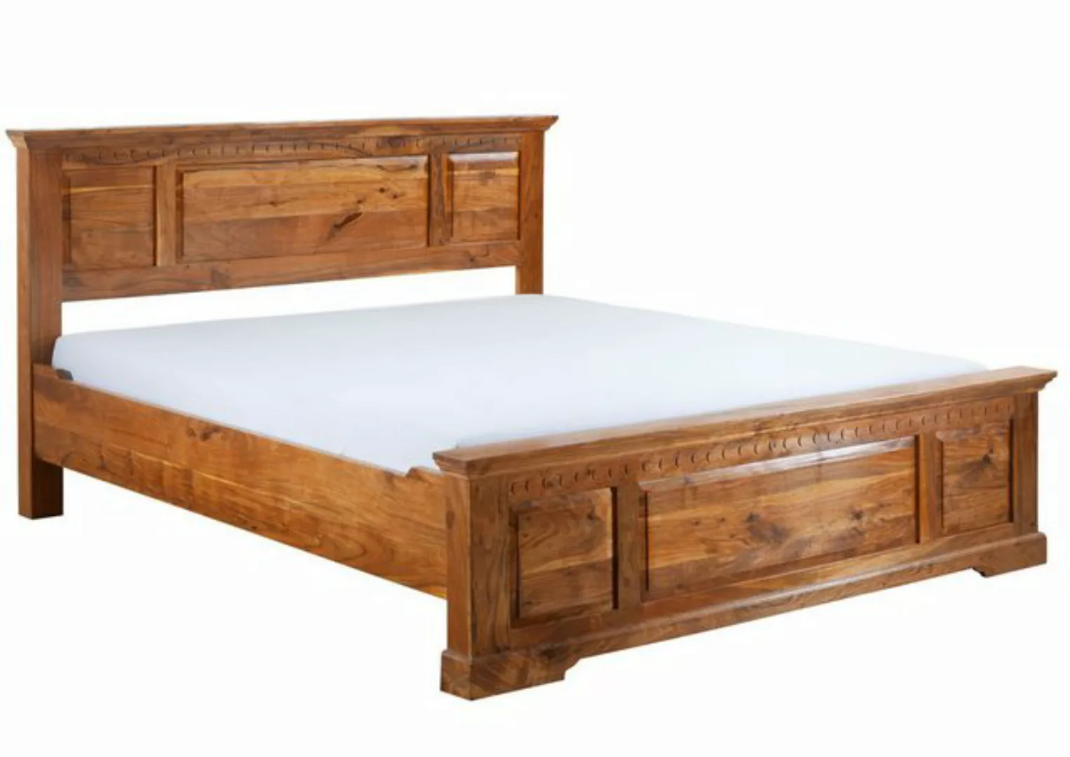 Massivmoebel24 Massivholzbett Bett Akazie 200x200x114 honig lackiert OXFORD günstig online kaufen