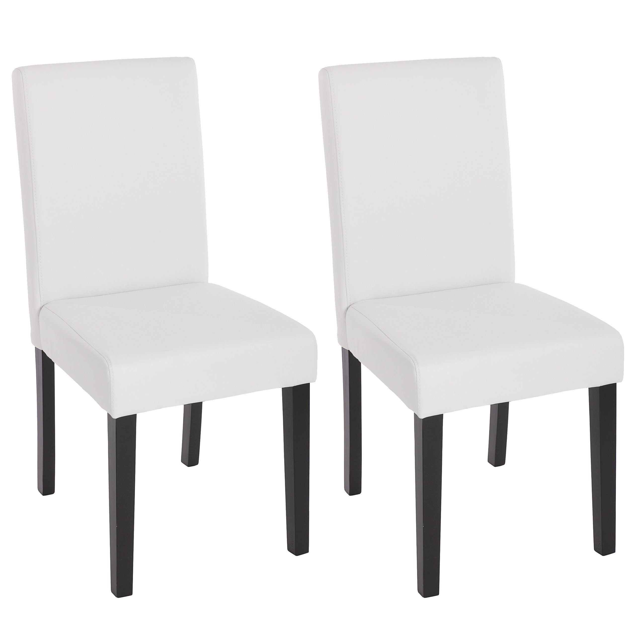 MCW Esszimmerstuhl Littau Kunstleder 2er-Set Kunstleder Weiß Matt Dunkle Be günstig online kaufen