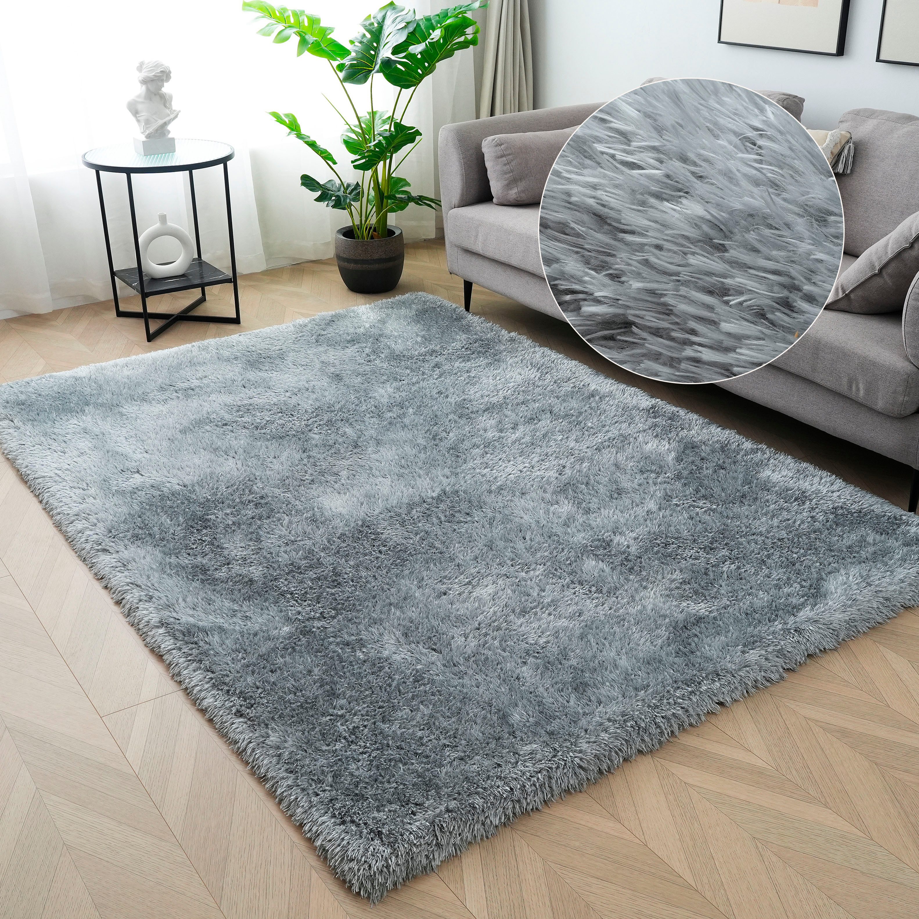 my home Hochflor-Teppich Micro Shaggy, rechteckig, günstig online kaufen