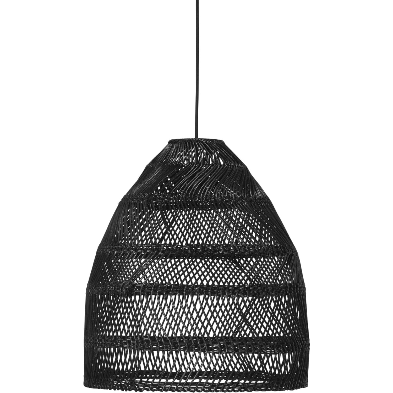 PR Home Maja Hängelampe Schwarz Rattan Outdoor IP44 45cm E27 2,5m mit Steck günstig online kaufen