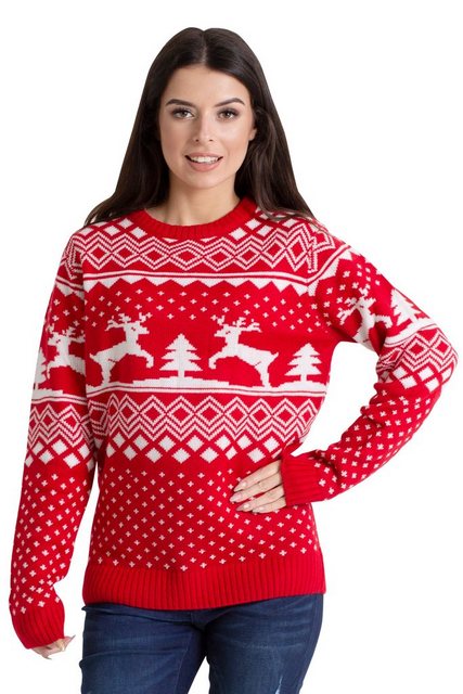 BlauerHafen Weihnachtspullover Damen Weihnachts Pullover lange Ärmel Knit R günstig online kaufen