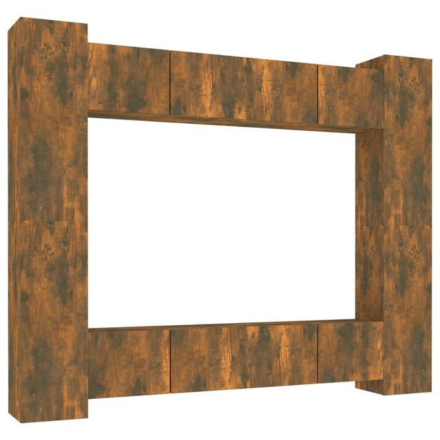 furnicato TV-Schrank 8-tlg. TV-Schrank-Set Räuchereiche Holzwerkstoff (1-St günstig online kaufen