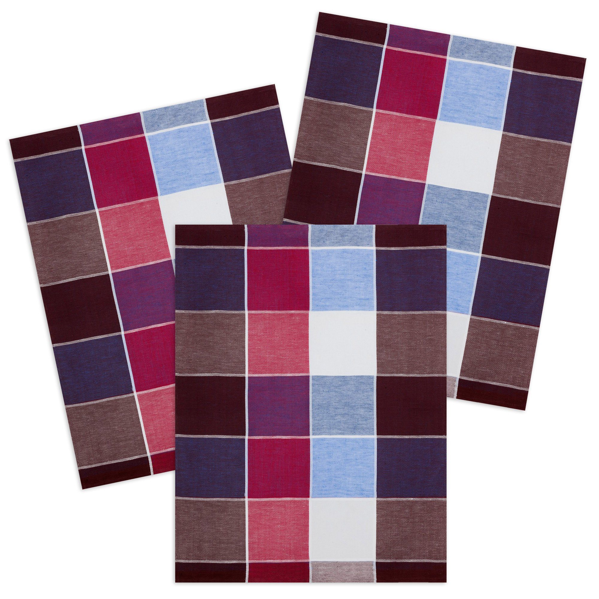 Kracht Geschirrtuch Blockkaro, (Set, 3-tlg., Set), günstig online kaufen