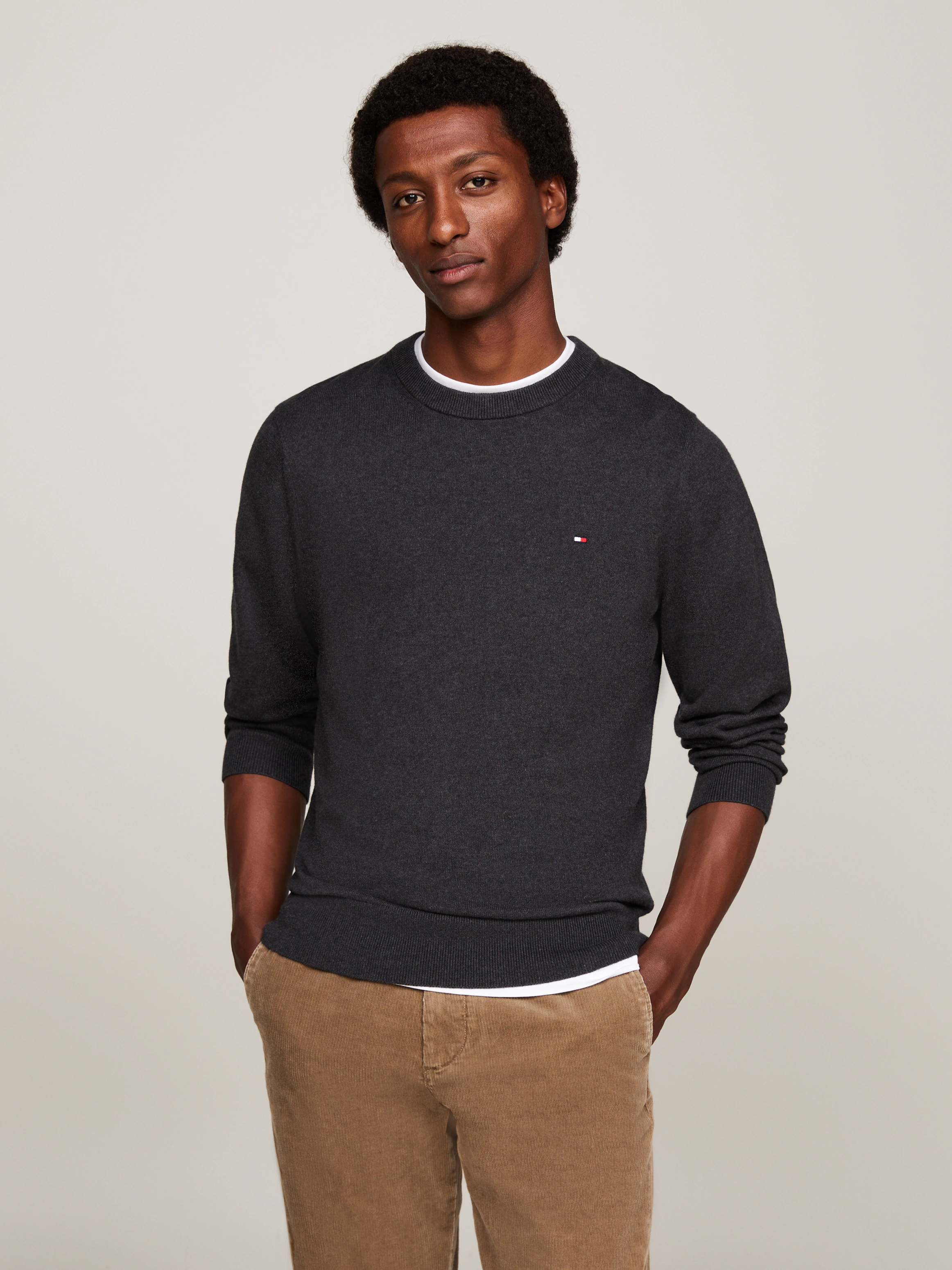 Tommy Hilfiger Rundhalspullover "PIMA ORG CTN CASHMERE CREW NECK" günstig online kaufen