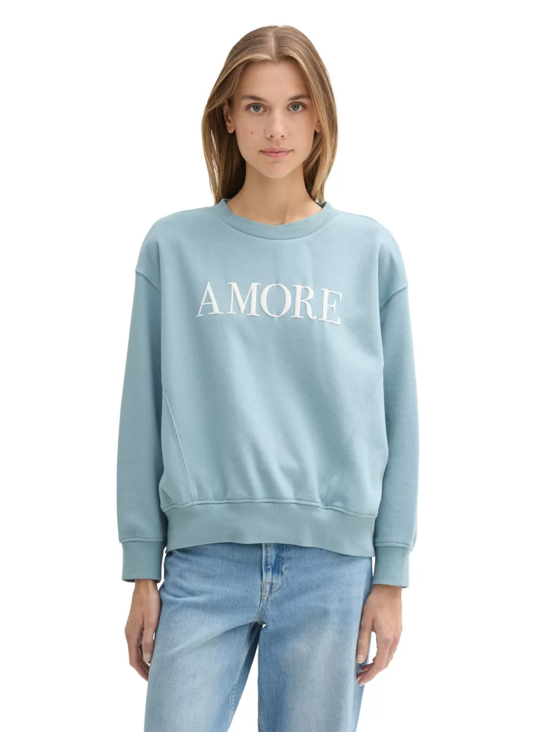 TOM TAILOR Denim Sweatshirt mit Schriftzug günstig online kaufen