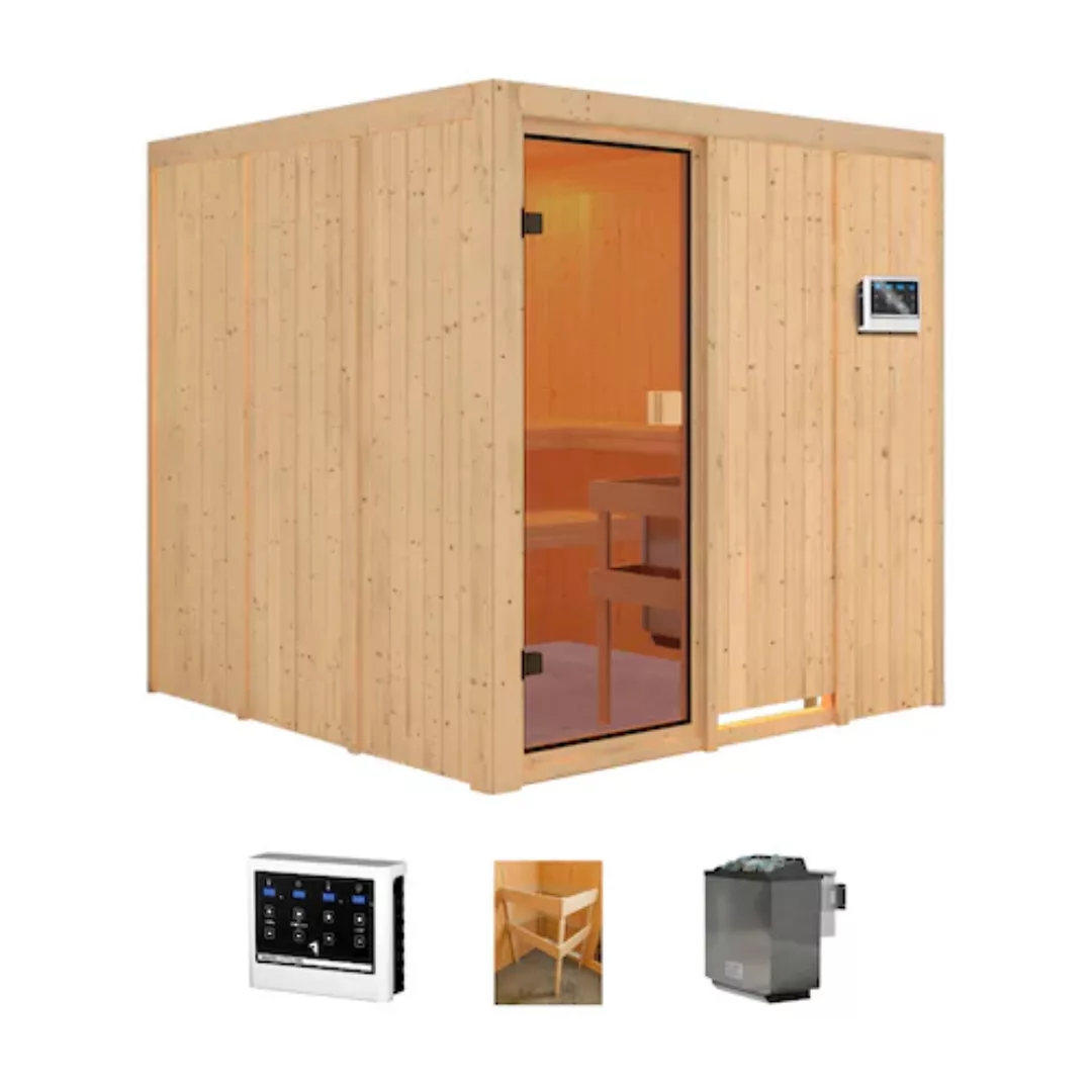 welltime Sauna »Mars«, (Set), 9 kW-Bio-Ofen mit ext. Steuerung günstig online kaufen