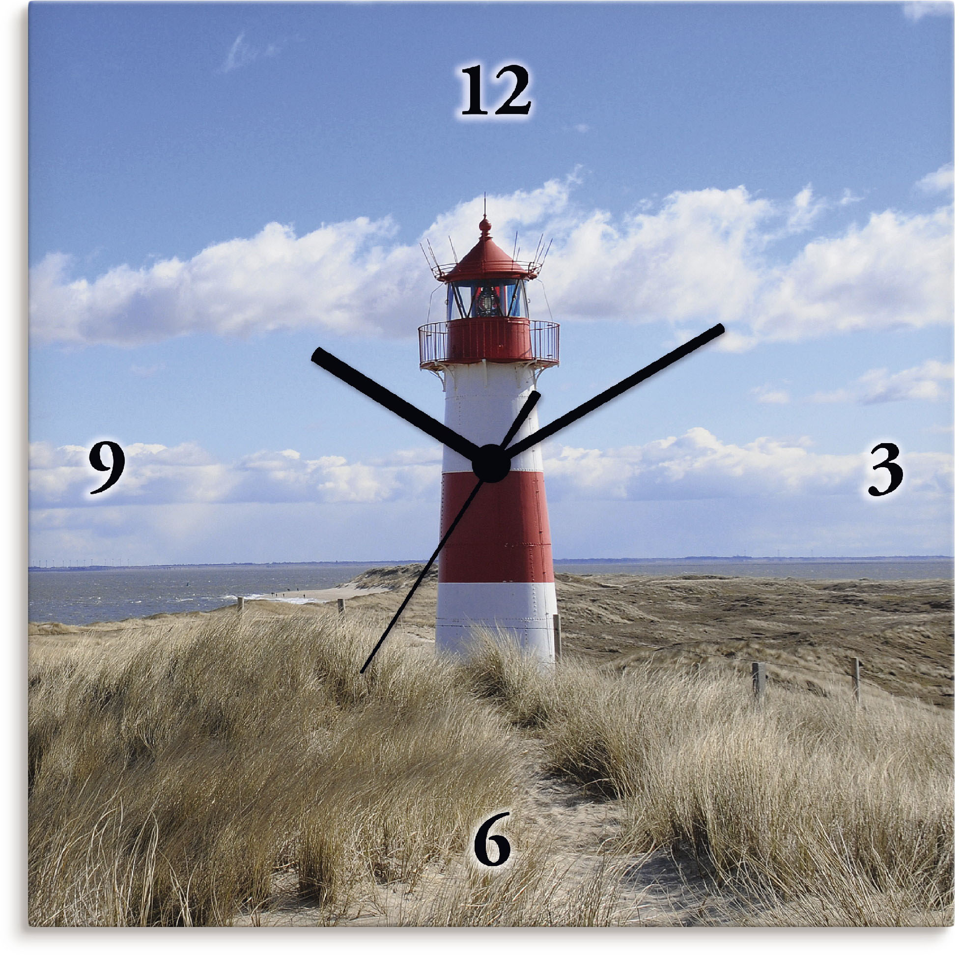 Artland Wanduhr "Leuchtturm Sylt", wahlweise mit Quarz- oder Funkuhrwerk, l günstig online kaufen