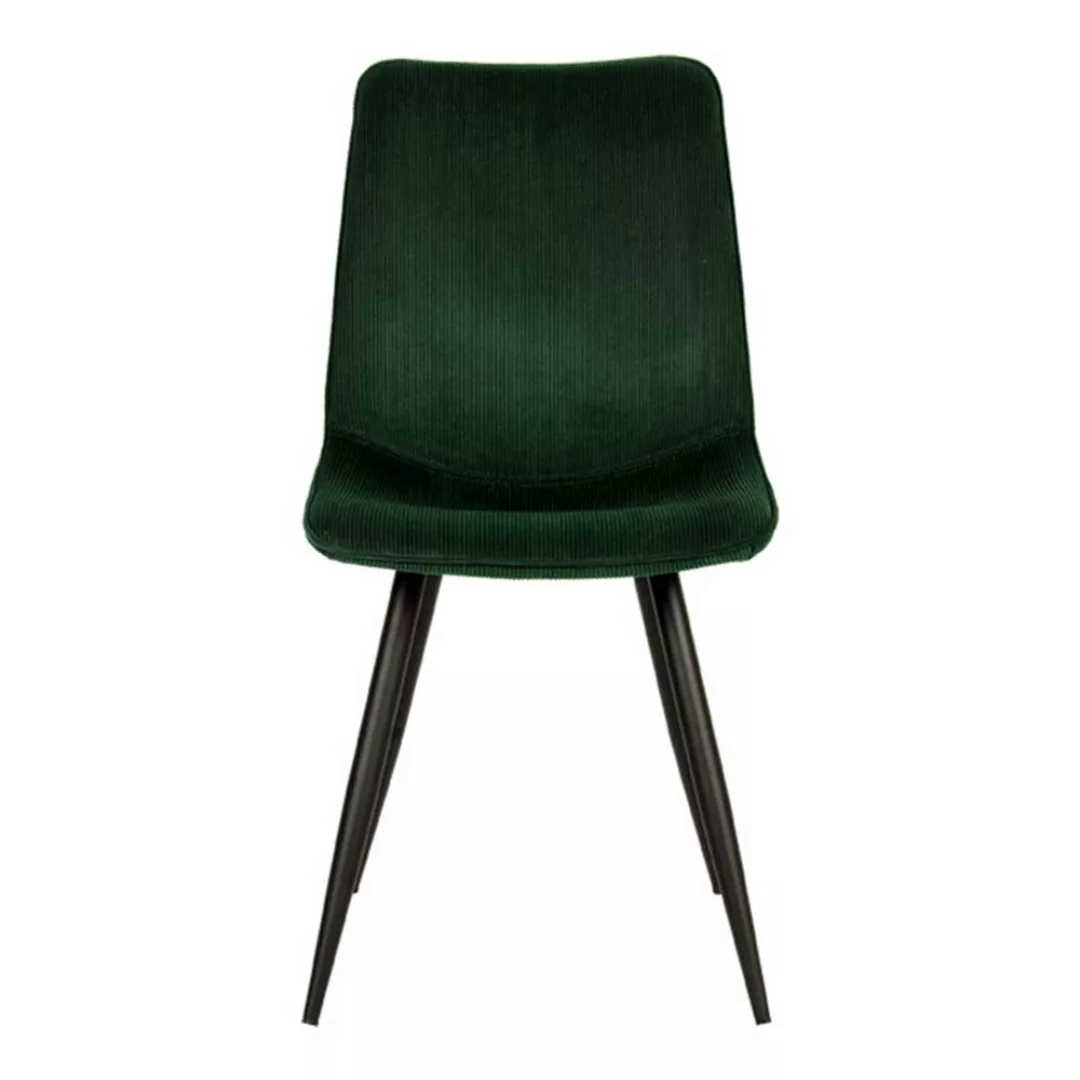 Stuhl Esszimmer in Oliv Grün Cord Gestell aus Metall (2er Set) günstig online kaufen