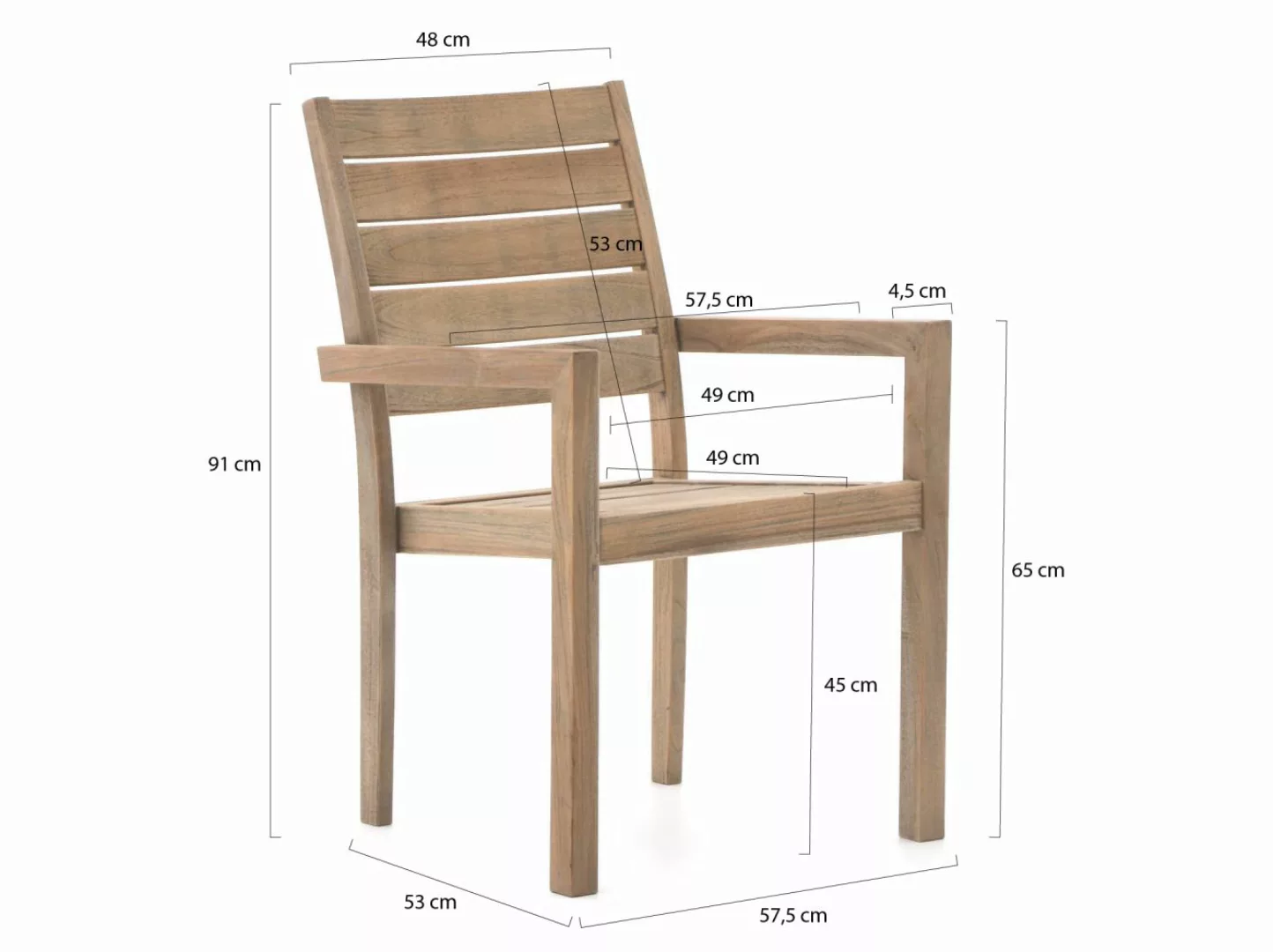 ROUGH-S 170 cm Gartenmöbel-Set 7-teilig stapelbar günstig online kaufen