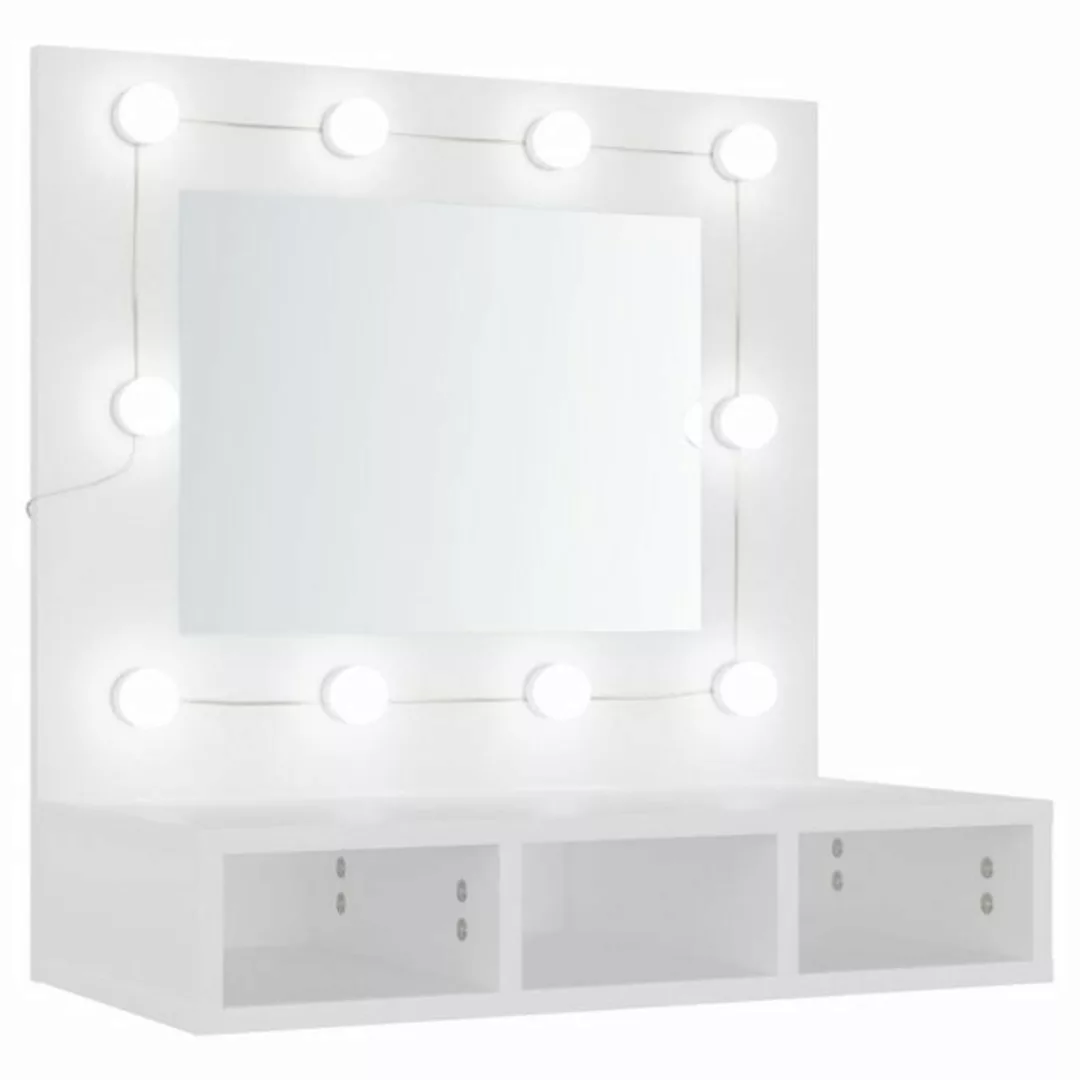 vidaXL Badezimmerspiegelschrank Spiegelschrank mit LED Weiß 60x31,5x62 cm ( günstig online kaufen