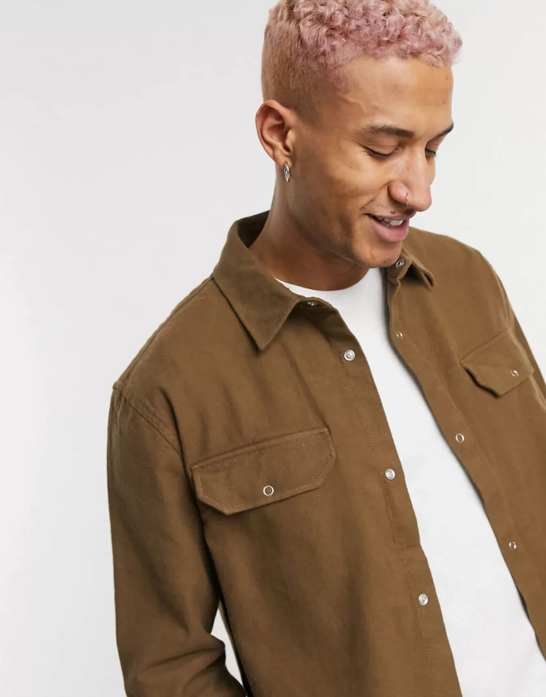 Weekday – Jud – Braunes Hemd-Neutral günstig online kaufen