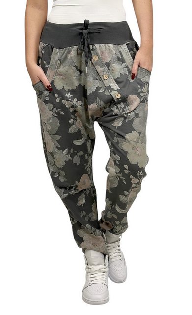 Mississhop Boyfriend-Hose Damen Hose Sweatpants Jogginghose Blumen M.130 günstig online kaufen