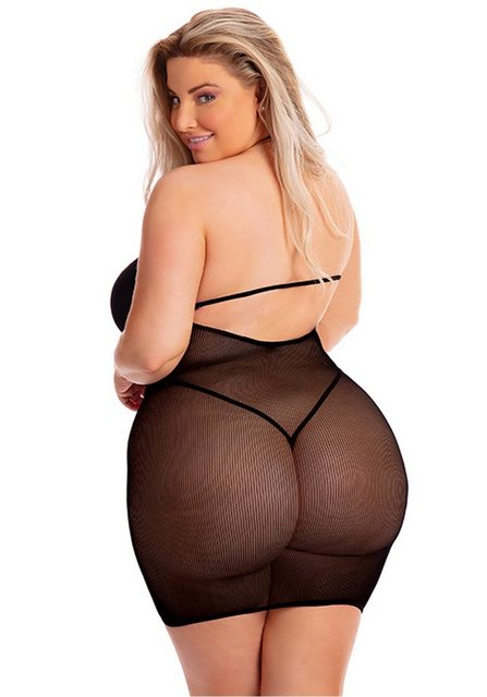 Pink Lipstick Lingerie Minikleid Transparentes Kleid Plus Size Übergröße - günstig online kaufen