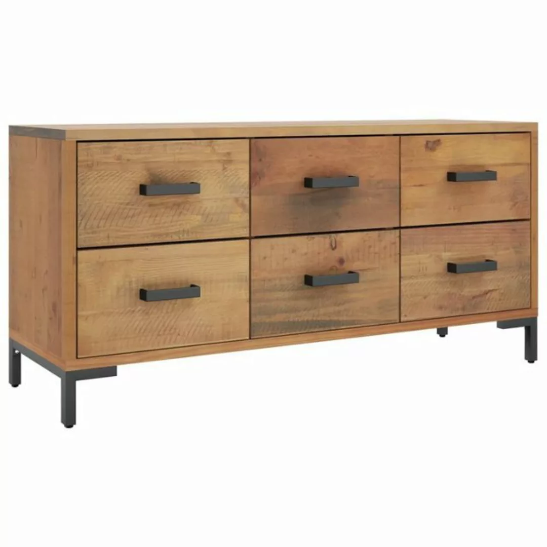 furnicato Beistellschrank Kommode Braun 110x30x45 cm Massivholz Kiefer günstig online kaufen