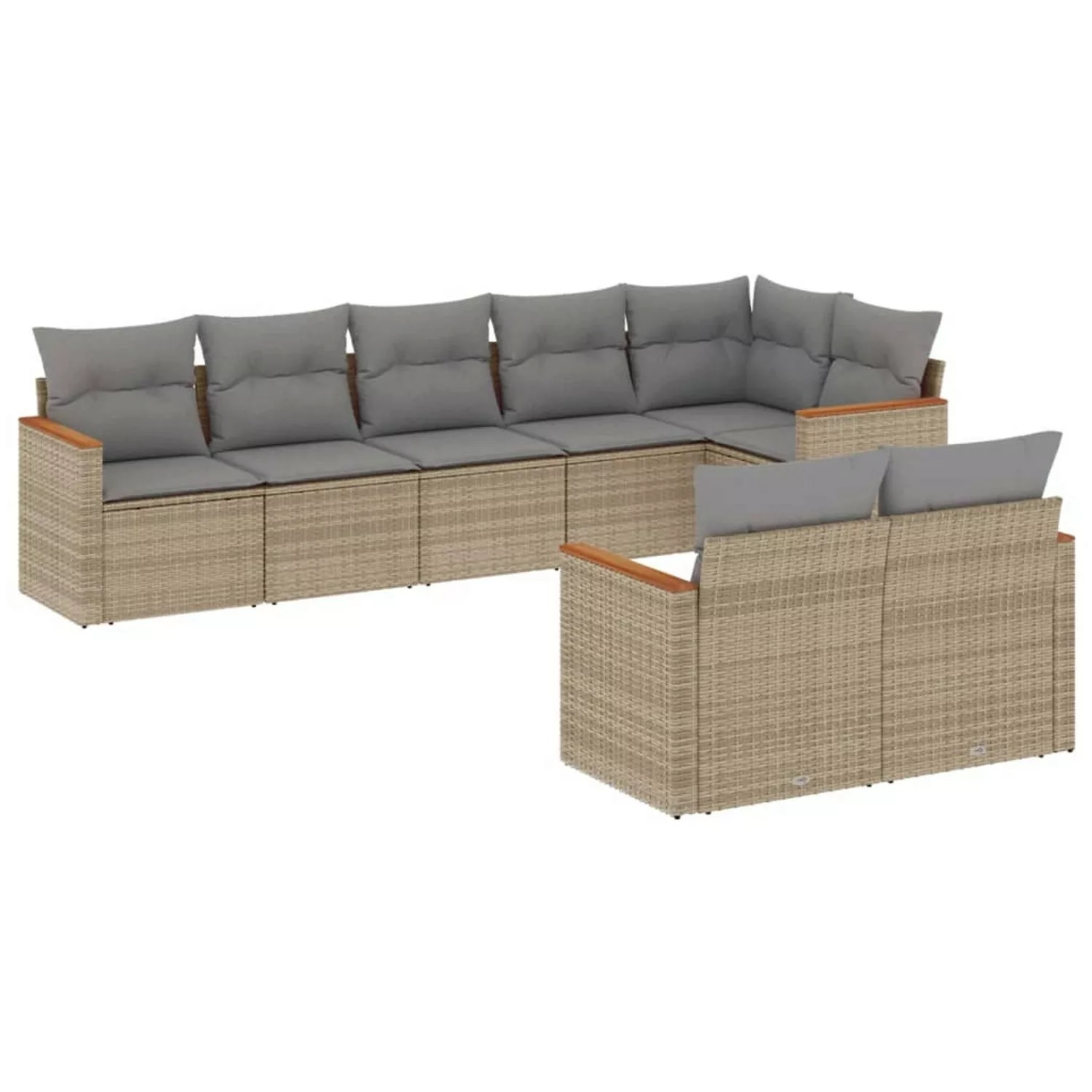 vidaXL 8-tlg Garten-Sofagarnitur mit Kissen Beige Poly Rattan Modell 238 günstig online kaufen