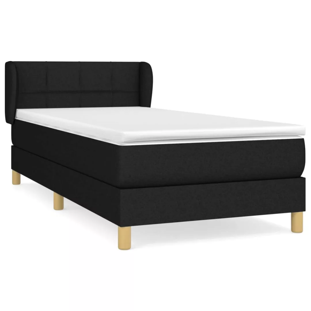 Vidaxl Boxspringbett Mit Matratze Schwarz 90x200 Cm Stoff günstig online kaufen