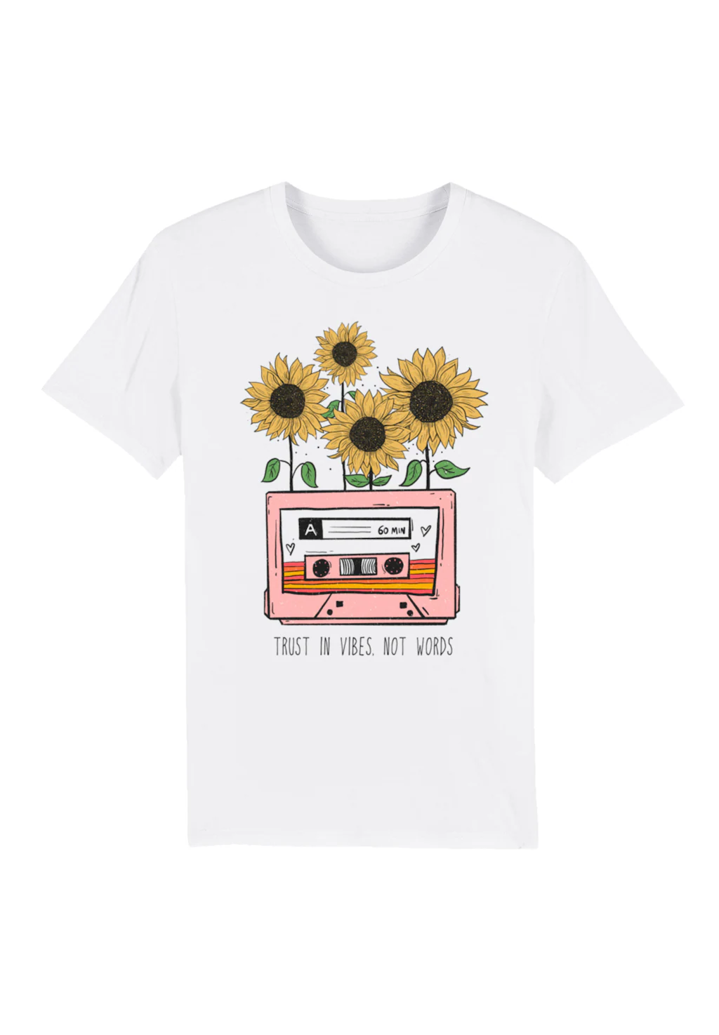 F4NT4STIC T-Shirt "Flower trust in vibes not words retro", Premium Qualität günstig online kaufen