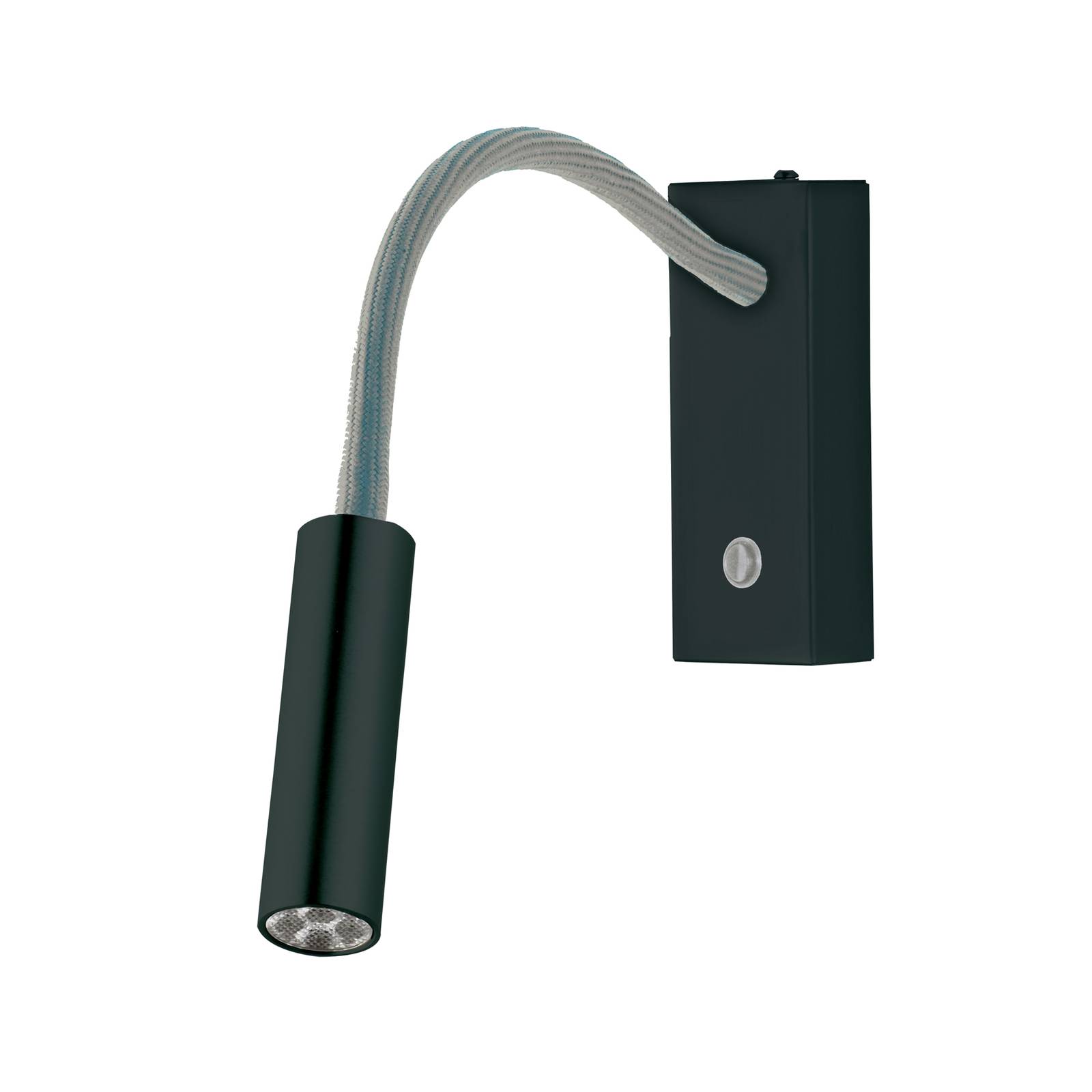 LED-Wandlampe Rocco, schwarz-matt, Flexarm grau günstig online kaufen