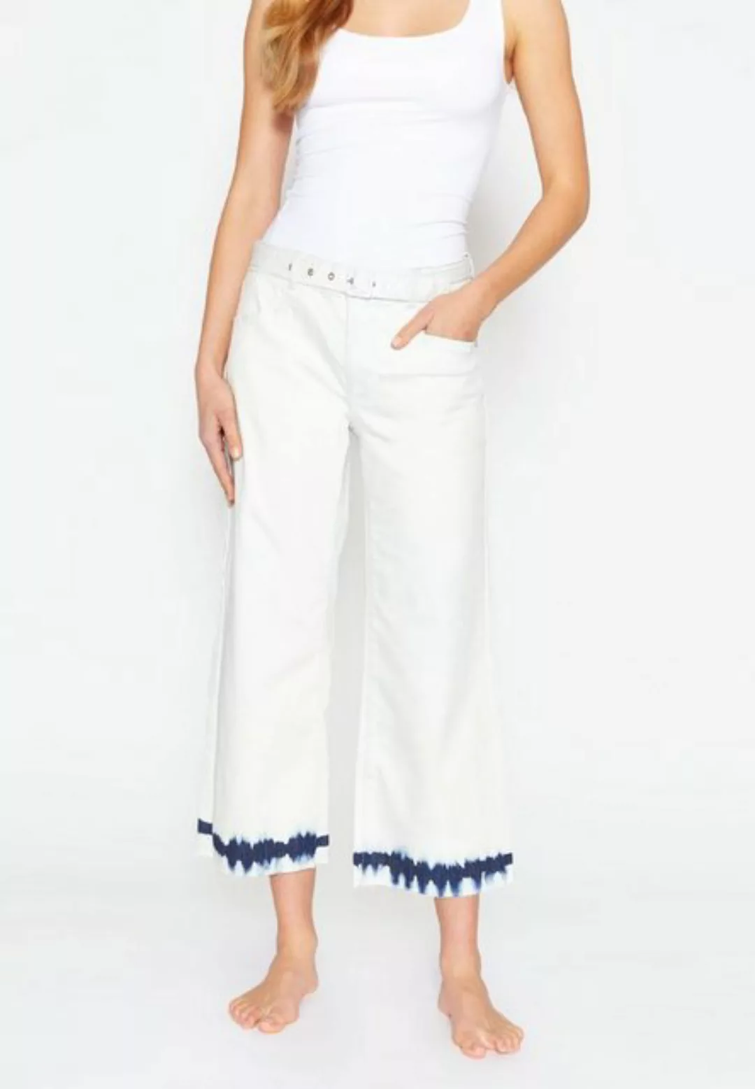 AENGELS Culotte Jeans Cropped Culotte mit Batik-Print günstig online kaufen