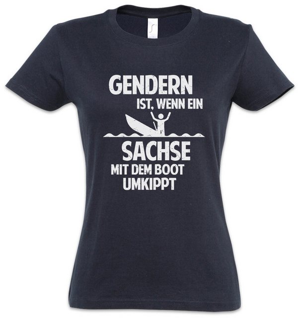 Urban Backwoods Print-Shirt Gendern Sachse Damen T-Shirt DDR Mauer Ostalgie günstig online kaufen