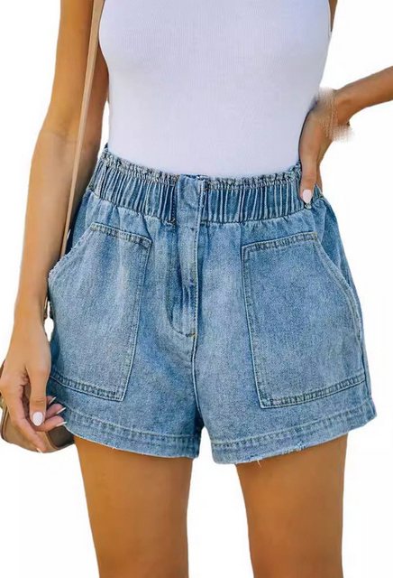 CHENIN Jeansshorts Einfache, gerade jeansshorts mit elastischem bund und ta günstig online kaufen