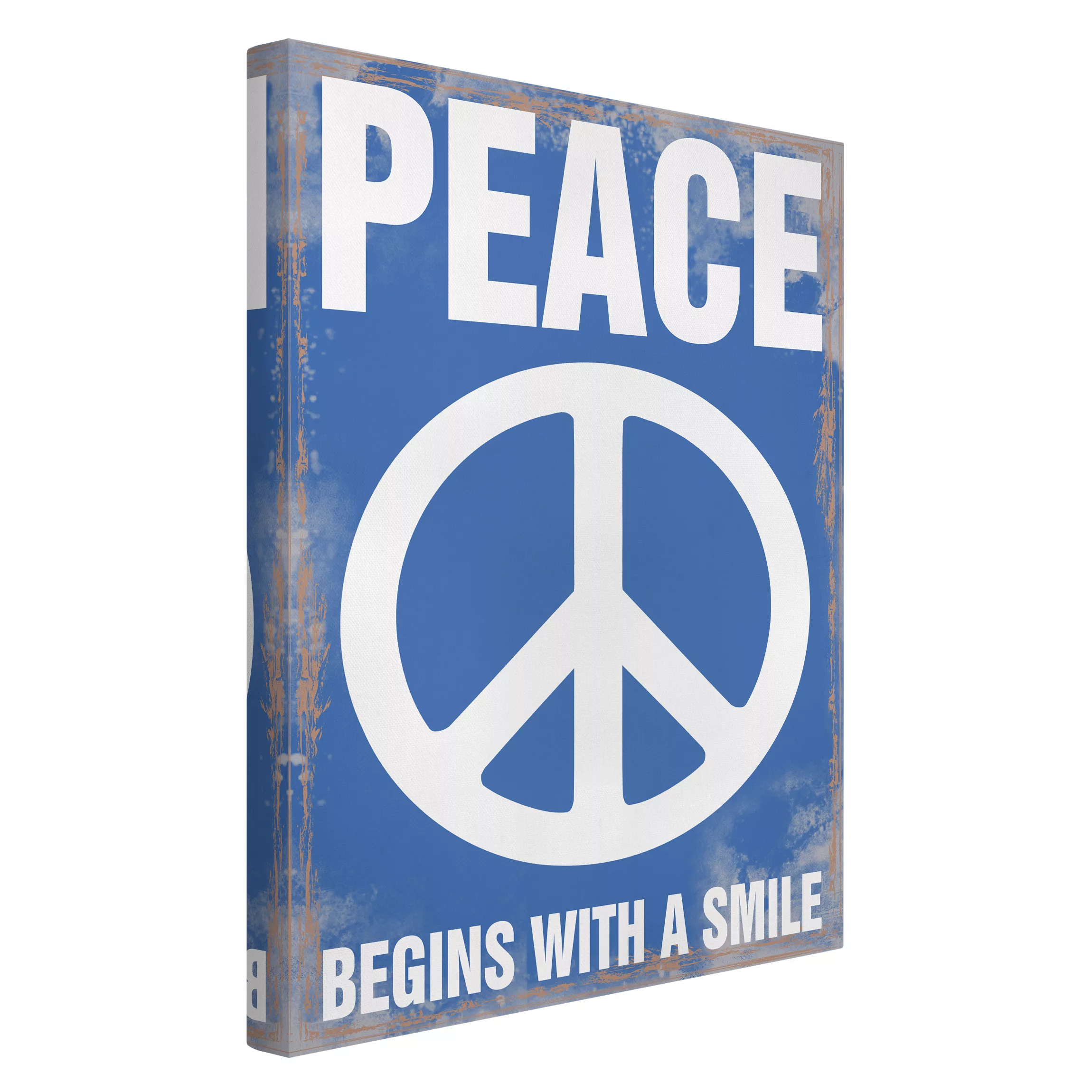 Leinwandbild Spruch - Hochformat Peace günstig online kaufen