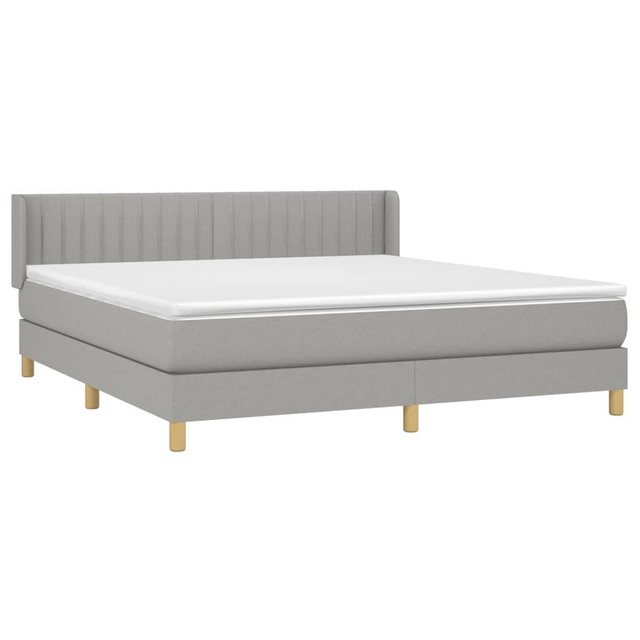 furnicato Bett Boxspringbett mit Matratze Hellgrau 180x200 cm Stoff (1-tlg) günstig online kaufen