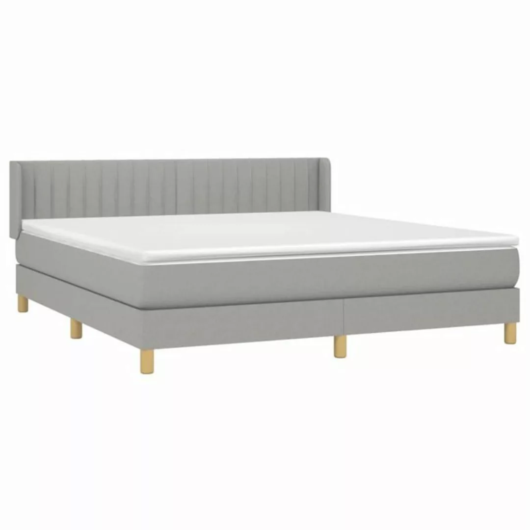 furnicato Bett Boxspringbett mit Matratze Hellgrau 180x200 cm Stoff (1-tlg) günstig online kaufen