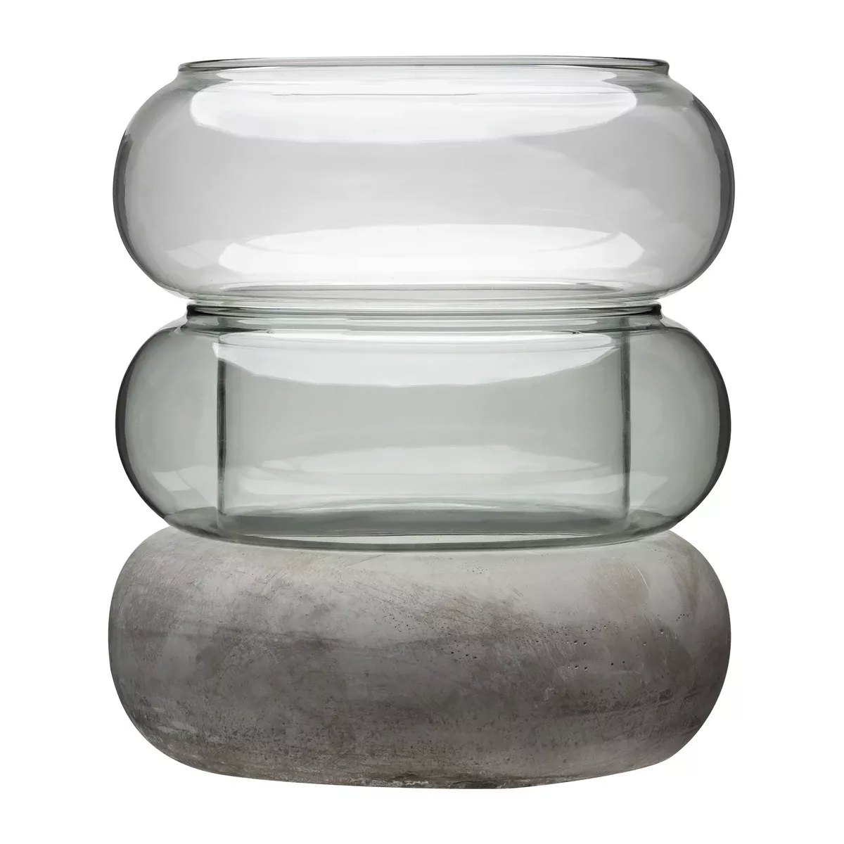 Bagel Vase/Windlicht 22cm grau günstig online kaufen