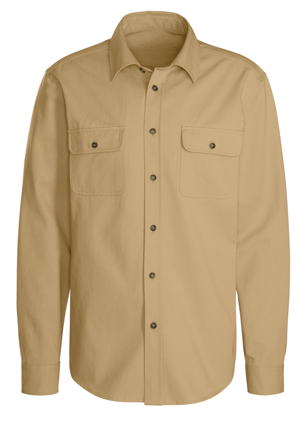 John Devin Langarmhemd, Overshirt aus reiner Baumwolle, mit aufgesetzten Ta günstig online kaufen