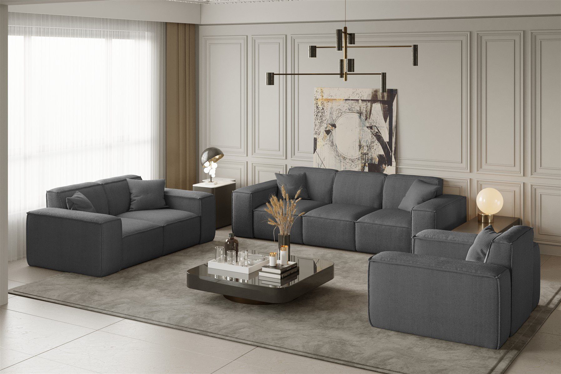 Fun Möbel Polstergarnitur Sofaset Designersofa CELES günstig online kaufen