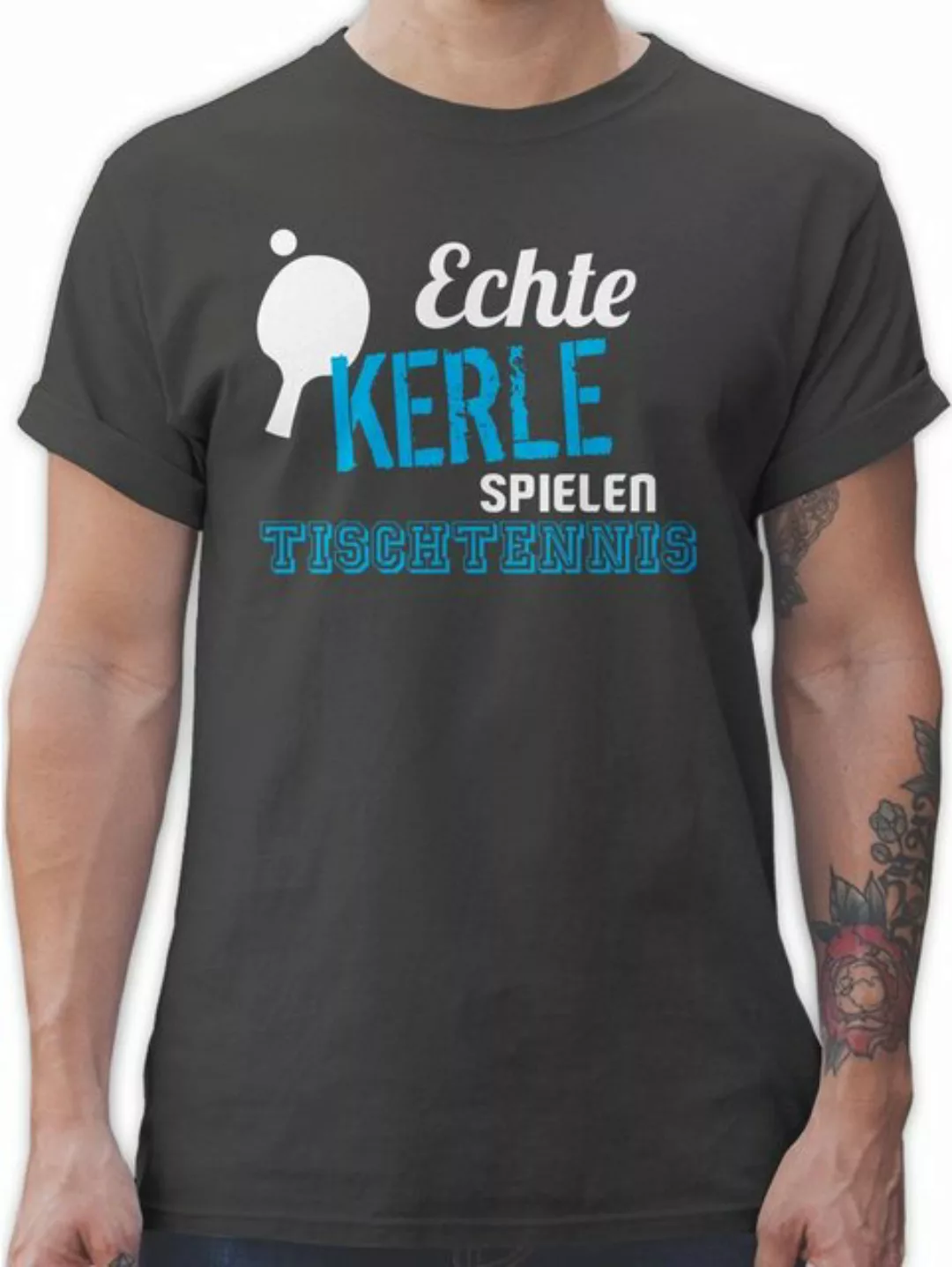 Shirtracer T-Shirt Echte Kerle spielen Tischtennis Sport Zubehör günstig online kaufen