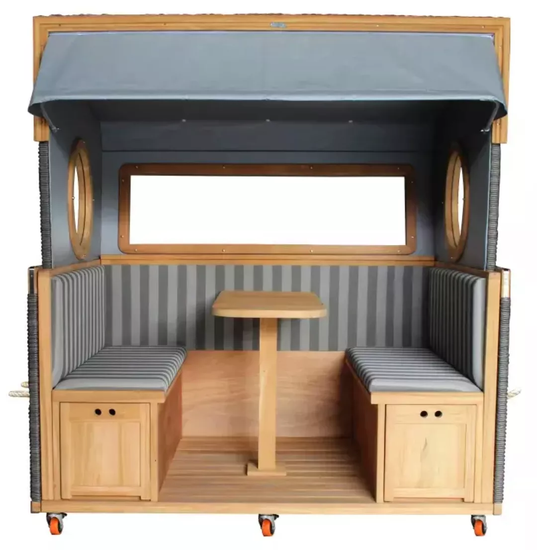 Gosch-Lounge Strandkorb 6-Sitzer Teak PE Grey Dessin 537 günstig online kaufen
