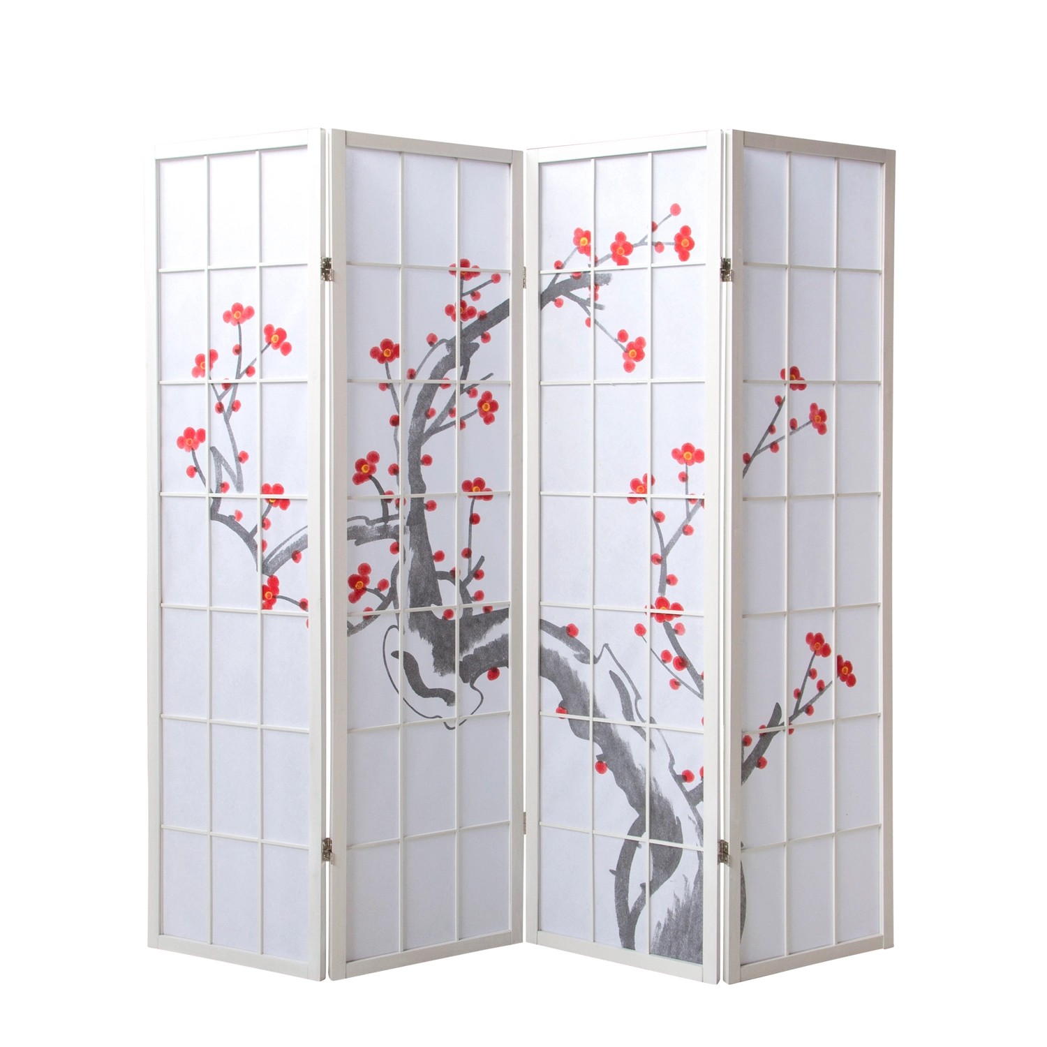 Homestyle4u 4-tlg. Paravent in Weiß 176x175 cm 277 günstig online kaufen
