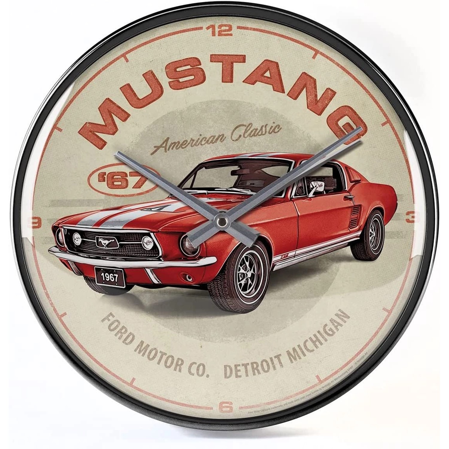 Nostalgic-Art Wanduhr Ford Mustang GT 1967 Red günstig online kaufen